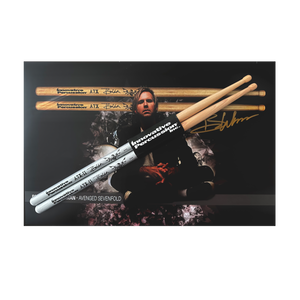 BROOKS WACKERMAN Signature A7X-II "The Silver Edition" Drumsticks W/ Signed Poster BUNDLE - 1234Clothing