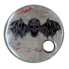 Load image into Gallery viewer, Autographed &amp; Stage Used for 2024 &quot;Life Is But A Dream...&quot; Tour - BROOKS WACKERMAN A7X x Wesbat Kick Drum Head - 1234Clothing