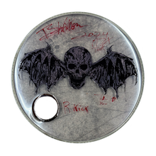 Load image into Gallery viewer, Autographed &amp; Stage Used for 2024 &quot;Life Is But A Dream...&quot; Tour - BROOKS WACKERMAN A7X x Wesbat Kick Drum Head - 1234Clothing