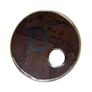 BROOKS WACKERMAN VAULT: Tenacious D Era Signed Kick Drum Head ft. the "D" Logo - 1234Clothing