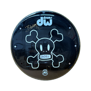 BROOKS WACKERMAN VAULT: The Vandals Era Signed Kick Drum Head ft. "Paul Frank Skull and Crossbones" Logo - 1234Clothing