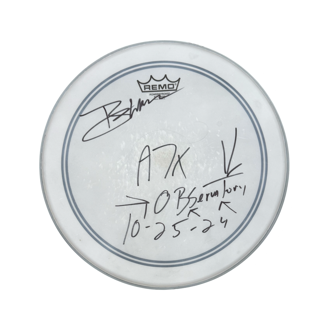 Autographed & Stage Used for DEATHBATS CLUB Observatory Show - BROOKS WACKERMAN A7X Drumheads - 1234Clothing