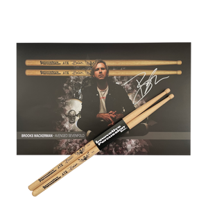 BROOKS WACKERMAN Signature A7X “OG” Drumsticks W/ Signed Poster BUNDLE - 1234Clothing